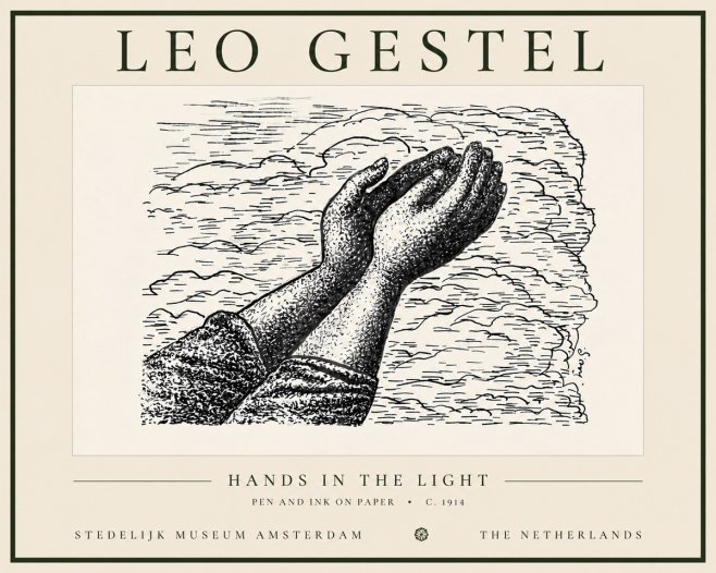 Leo Gestel Hands in the Light No5 - Poster