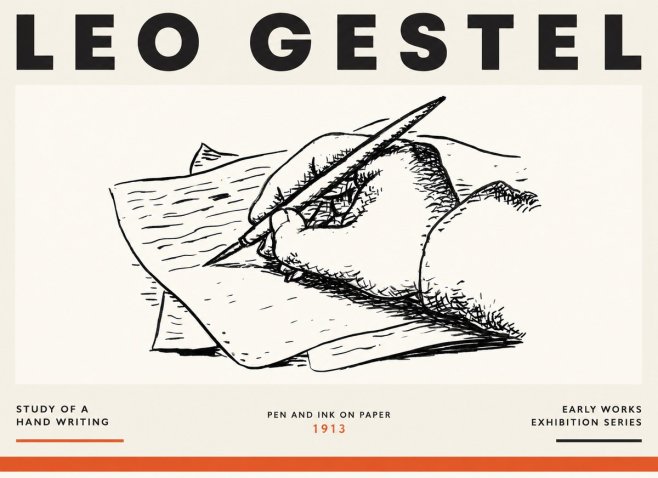 Leo Gestel Study of a Hand Writing No2 - Poster