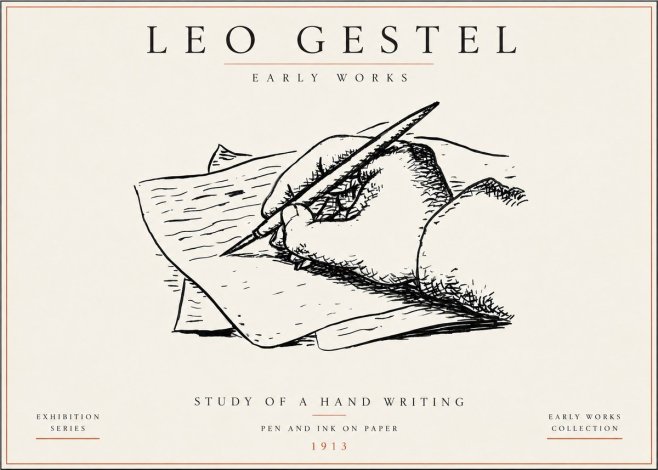 Leo Gestel Study of a Hand Writing No5 - Poster