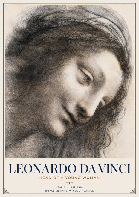 Leonardo da Vinci Head of a Young Woman I No6 - Poster