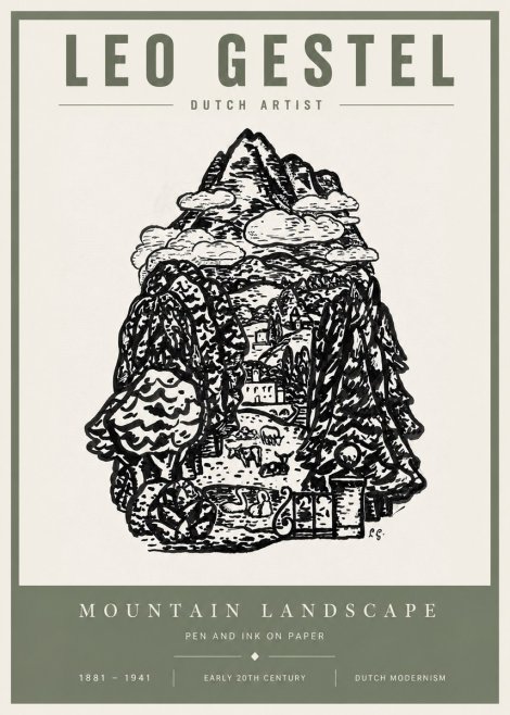 Leo Gestel Mountain Landscape No4 - Poster