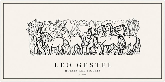 Leo Gestel Horses and Figures No1 - Poster