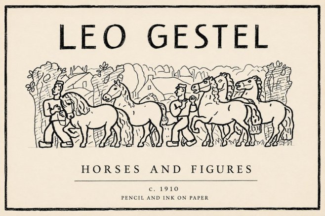 Leo Gestel Horses and Figures No6 - Poster