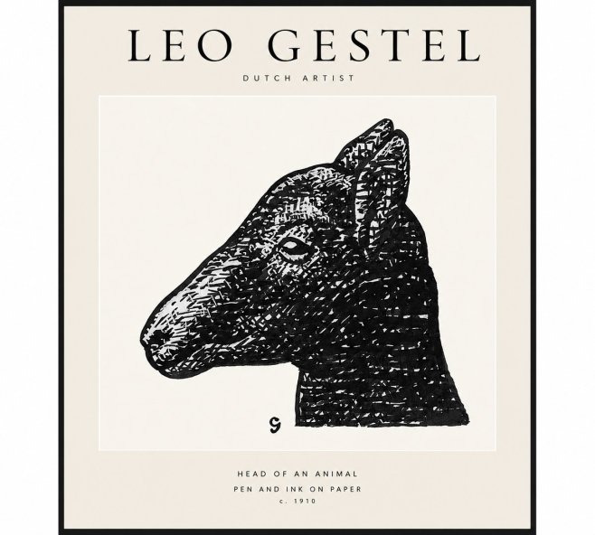 Leo Gestel Head of an Animal No1 - Poster