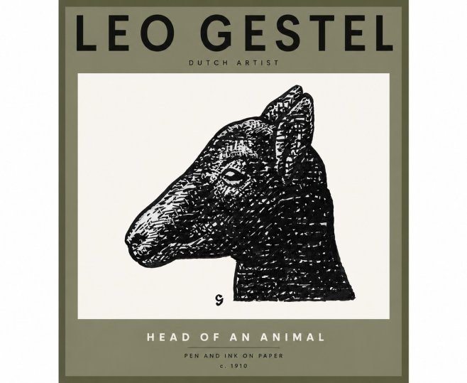 Leo Gestel Head of an Animal No3 - Poster