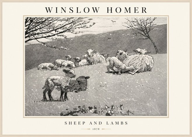 Winslow Homer Sheep and Lambs No1 - Poster