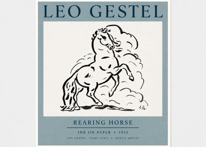 Leo Gestel Rearing Horse No2 - Poster