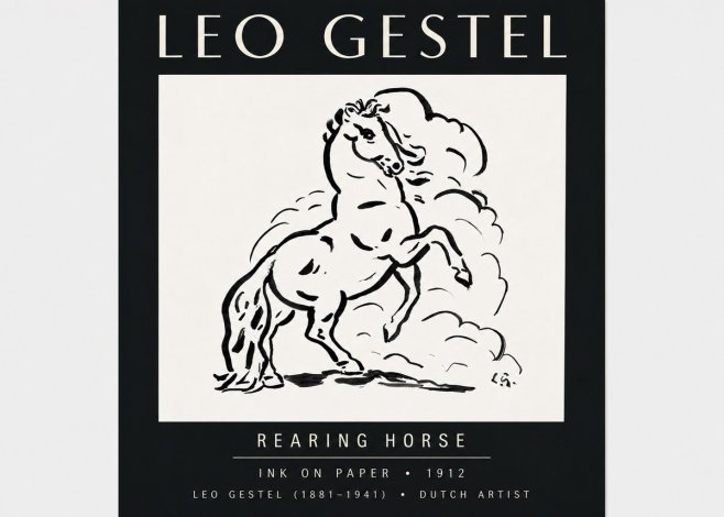 Leo Gestel Rearing Horse No4 - Poster
