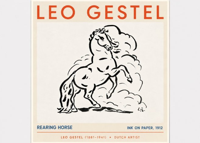 Leo Gestel Rearing Horse No5 - Poster