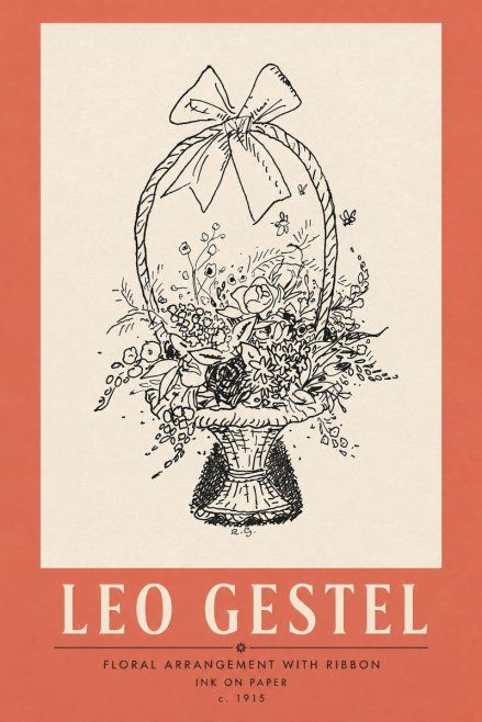 Leo Gestel Floral Arrangement with Ribbon No3 - Poster