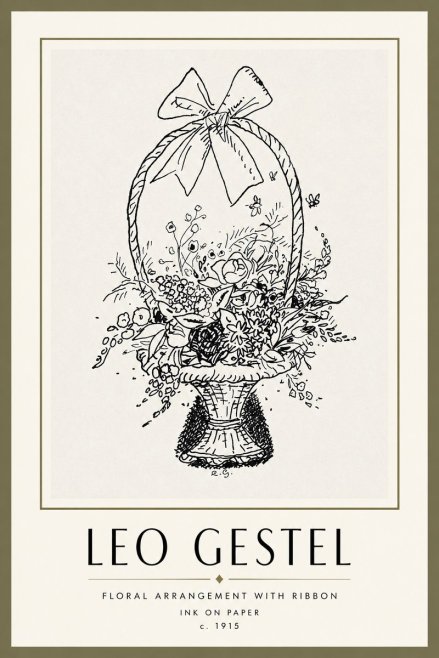Leo Gestel Floral Arrangement with Ribbon No4 - Poster