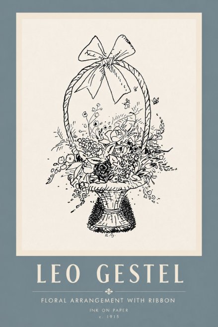 Leo Gestel Floral Arrangement with Ribbon No5 - Poster