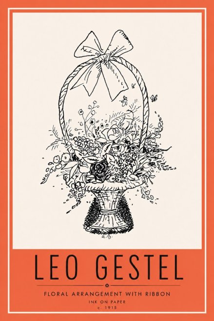 Leo Gestel Floral Arrangement with Ribbon No6 - Poster