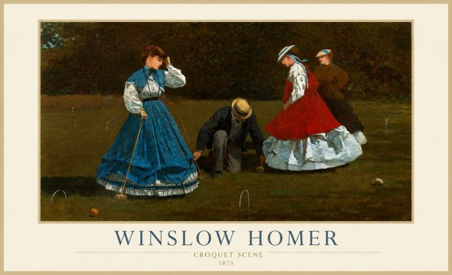 Winslow Homer Croquet Scene No1 - Poster