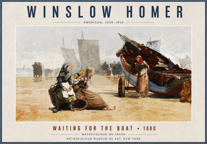 Winslow Homer Waiting for the Boat No5 - Poster