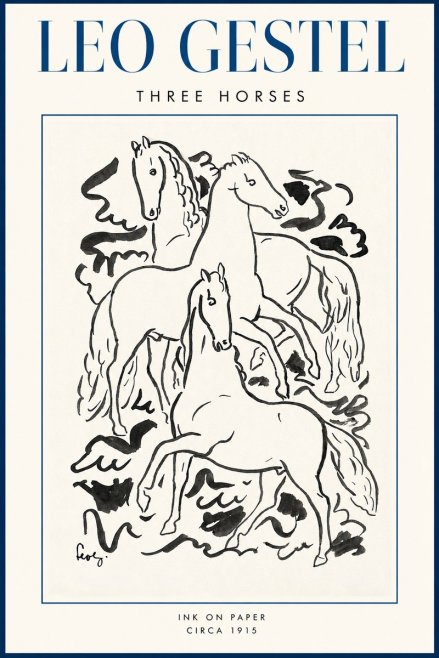 Leo Gestel Three Horses No2 - Poster