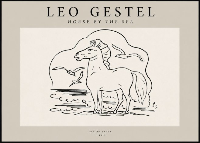 Leo Gestel Horse by the Sea No2 - Poster