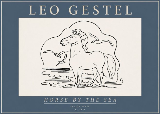 Leo Gestel Horse by the Sea No6 - Poster