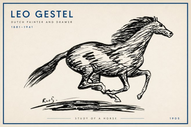 Leo Gestel Study of a Horse No3 - Poster