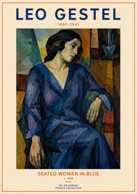 Leo Gestel Seated Woman in Blue No2 - Poster