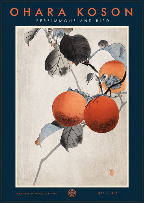 Ohara Koson Persimmons and Bird No2 - Poster