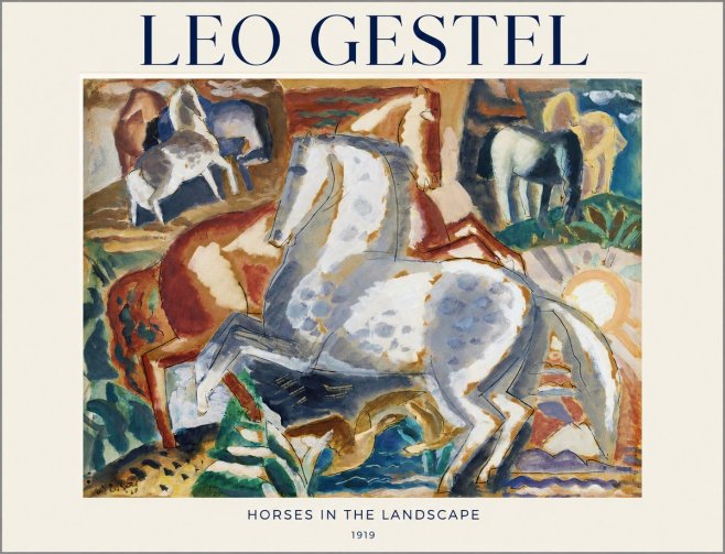 Leo Gestel Horses in the Landscape No1 - Poster