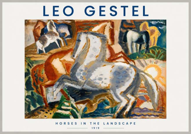 Leo Gestel Horses in the Landscape No3 - Poster