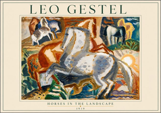 Leo Gestel Horses in the Landscape No4 - Poster