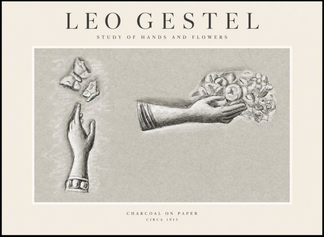 Leo Gestel Study of Hands and Flowers No1 - Poster