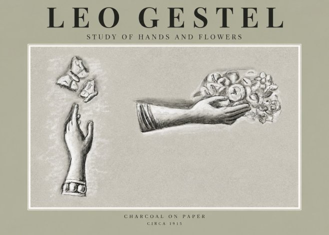 Leo Gestel Study of Hands and Flowers No2 - Poster