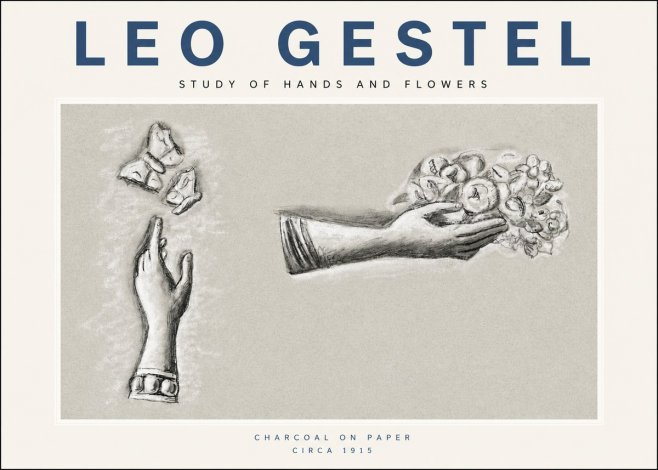 Leo Gestel Study of Hands and Flowers No3 - Poster