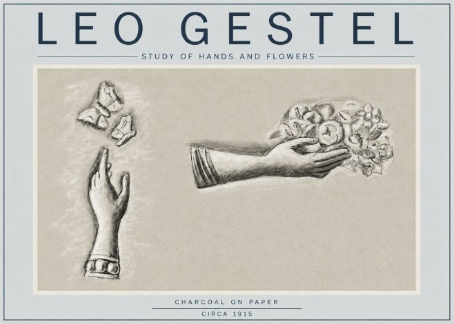 Leo Gestel Study of Hands and Flowers No4 - Poster