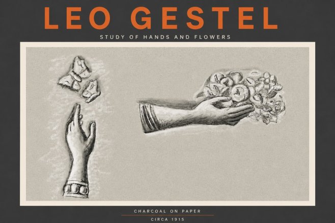 Leo Gestel Study of Hands and Flowers No6 - Poster