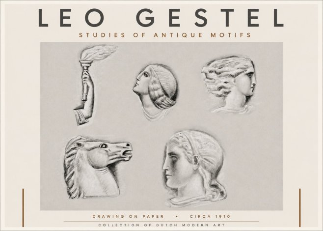 Leo Gestel Studies of Antique Motifs No4 - Poster