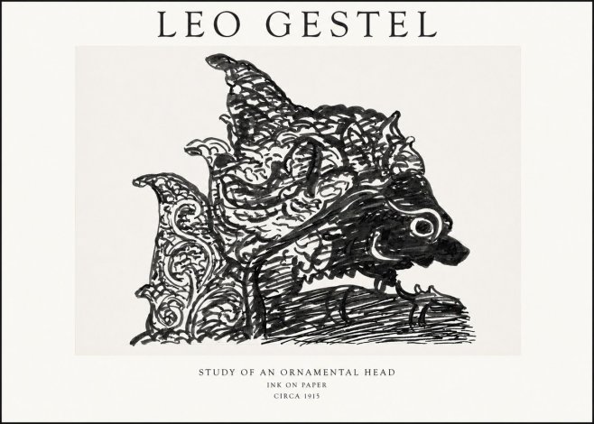 Leo Gestel Study of an Ornamental Head No1 - Poster