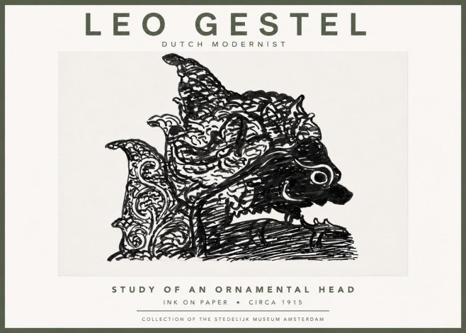 Leo Gestel Study of an Ornamental Head No5 - Poster