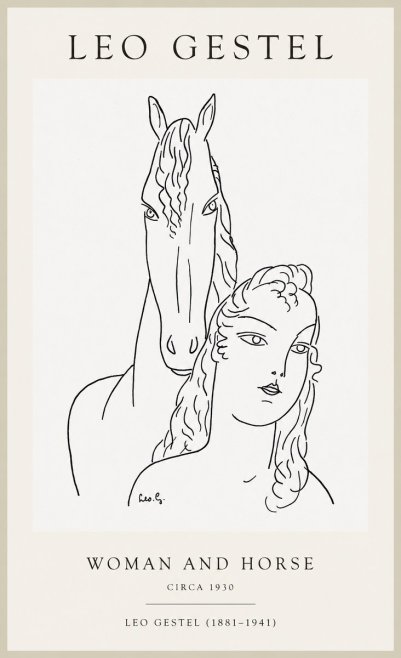 Leo Gestel Woman and Horse No1 - Poster