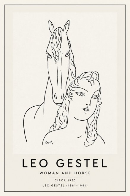 Leo Gestel Woman and Horse No3 - Poster