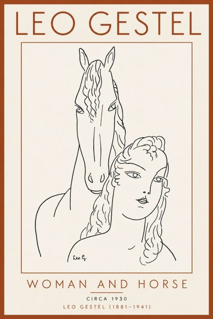 Leo Gestel Woman and Horse No5 - Poster