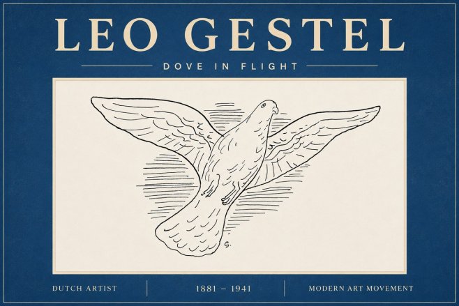Leo Gestel Dove in Flight No6 - Poster