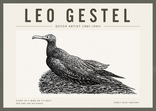 Leo Gestel Study of a Bird on Its Nest No4 - Poster