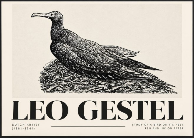 Leo Gestel Study of a Bird on Its Nest No5 - Poster