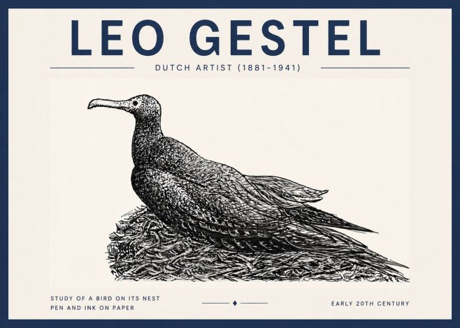 Leo Gestel Study of a Bird on Its Nest No6 - Poster