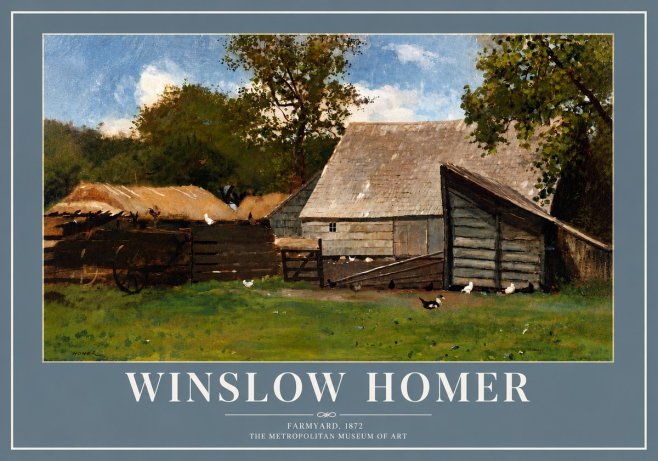 Winslow Homer Farmyard, 1872 No5 - Poster