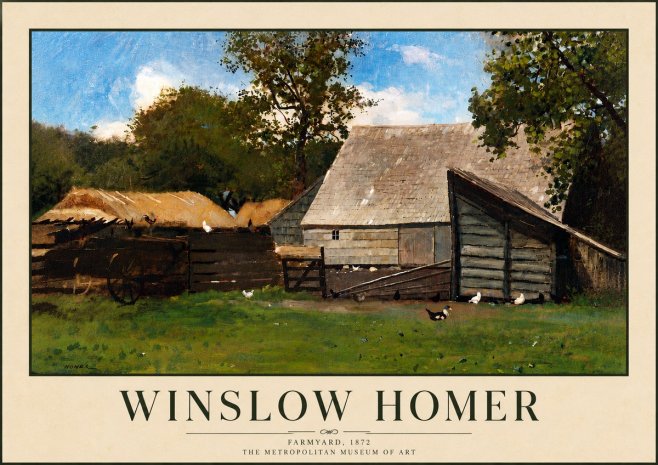 Winslow Homer Farmyard, 1872 No6 - Poster