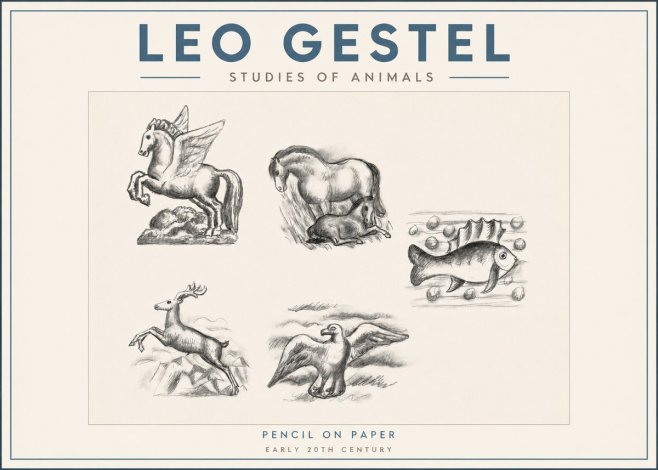Leo Gestel Studies of Animals No2 - Poster