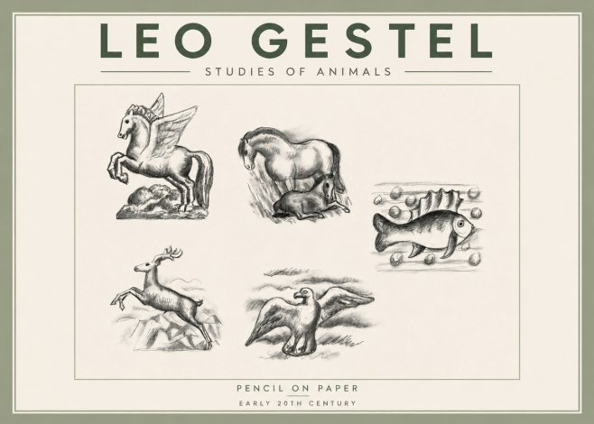 Leo Gestel Studies of Animals No3 - Poster
