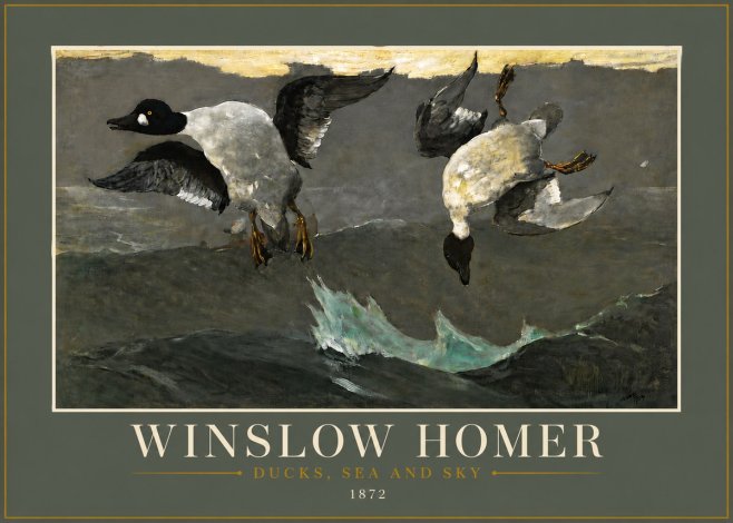Winslow Homer Ducks, Sea and Sky No6 - Poster