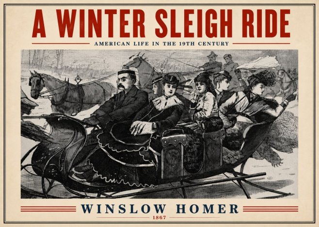 Winslow Homer A Winter Sleigh Ride - American Life in the 19Th Century No4 - Poster