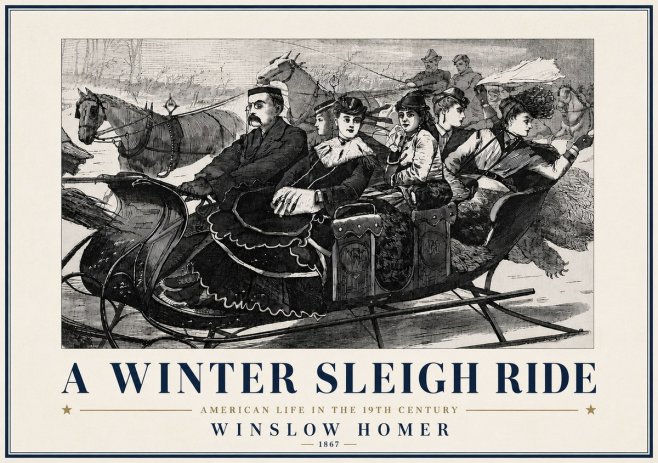 Winslow Homer A Winter Sleigh Ride - American Life in the 19Th Century No6 - Poster